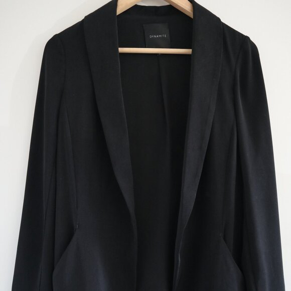 Dynamite relaxed-fit open blazer, black, XS - business casual office siren - Picture 1 of 3
